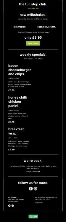 Newsletter 005: New milkshakes